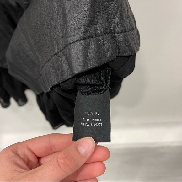 Tripp NYC Faux Leather Tulle Mini Dress Black Medium - Picture 8 of 9